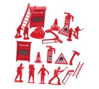 Hohopeti 5 Sets Firefighting Role Play for Dollhouses Mini Fire Extinguisher Accessories Plastic Fire Engine Playset Promotes Imaginative and Cooperative Play