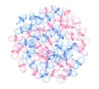 Hohopeti 50pcs Mini Acrylic Pacifier Decorations for Shower Party Favors Transparent Blue and Pink Table Scatter Keepsake for Baptisms and Gender Reveal Events