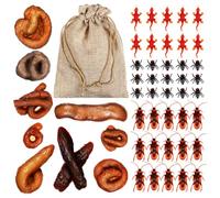Hohopeti 50pcs Realistic Fake Poop Prank with Flies and Lizard Simulation, Plastic Props for Halloween Party, Home Prank Decoration and Practical Joke Playthings