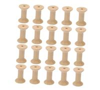 Hohopeti 50pcs Wooden Thread Spools Natural Unfinished Bobbins for Weaving Embroidery and Crafts Retro Smooth Surface DIY Wire Holder