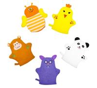 Hohopeti 5pcs Bath Mitts Cartoon Fruit Shape Exfoliating Wash Gloves for Gentle Skin Massage and Dead Skin Removal Compact Lightweight Bath Scrubbing Gloves