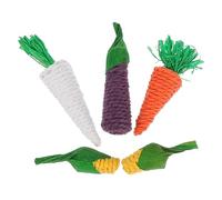 Hohopeti 5pcs Bunny Chew Toys Natural Vegetable Shaped Molar Toys for Pets Safe Chew Playthings for Hamsters Chinchillas and Guinea Pigs
