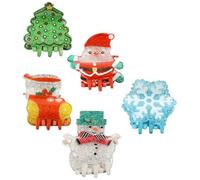 Hohopeti 5pcs Cute Plastic Hair Clips with Christmas Elements Tiny Hair Claw Clips for Versatile and Sturdy Accessories for Birthdays and Christmas Parties