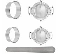 Hohopeti 5pcs Dumpling Mold Set Dumpling Skin Cutter and Stuffing Spoon Kitchen Baking Tool and Pastry Dough for UK Cooking