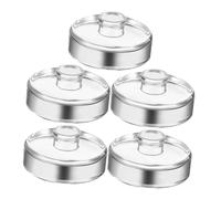 Hohopeti 5pcs Glass Fermentation Weights with Easy Grip Handle for Wide Mouth Mason Jars Canning Pebbles for Sauerkraut Kimchi Pickling Consistent Submersion Tool for Home Fermenting