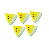 Hohopeti 5pcs Mini Watermelon Slice Resin Fruit Models Bright Lifelike Doll House Food Decoration Props for Miniature Home Layout Photography