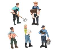 Hohopeti 5pcs Miniature Farm Character Models Role Play Farmer Figures with Realistic Poses for Educational Home Decor Ornaments for Storytelling and Farm Display