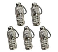 Hohopeti 5pcs Pet Collar Identity Plates Anti-Lost Pendant Set Lightweight Brass Material with Ring Attachment Silver for Easy Use
