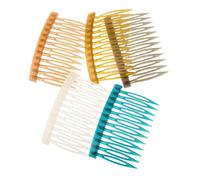 Hohopeti 5pcs Plastic Teeth Hair Comb for Straightening Fine Hair Barber Combs and Side Use