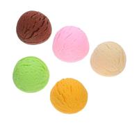 Hohopeti 5pcs Realistic Artificial Ice Cream Balls Set - Decorative Dessert Props for Photography and ’ Play - Vanilla, Strawberry, Chocolate, Mango, Melon Models for Home Display