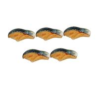 Hohopeti 5Pcs Realistic Fake Fish Meat Blocks PVC Simulation Food Models for Play Kitchen Pretend Play Decor Lifelike Fish Fillet Props for Home Restaurant Display
