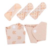 Hohopeti 5pcs Reusable Organic Cotton Sanitary Towel Pads Washable Breathable Feminine Menstrual Pads for Women with Powerful Absorption Foldable Portable for Travel