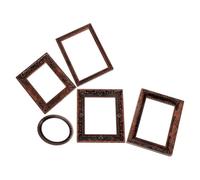 Hohopeti 5pcs Scale Mini Vintage Picture Frames with Bronze Finish Ornate Tiny Photo Frames for Dollhouse Decor DIY Miniature Accessories for Dolls House Furniture and Artistic Home Display