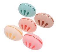 Hohopeti 5pcs Silicone Beauty Egg Storage Case Shell-shaped Makeup Sponge Holder Portable Ventilated Puff Organizer Compact Travel Protective Container for Cosmetics