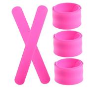 Hohopeti 5pcs Silicone Slap Bracelets for Kids, Solid Color Rose Red Wrist Bands, Party Favor Toys for Toddlers, Child-friendly Fun Wristbands for Birthday and Playtime