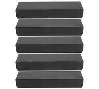 Hohopeti 5Pcs Student Stationery Box Set with Bookmark Case, Rectangular Paper Pencil Pen Container, Black Paperboard Organizer for School and Office