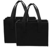 Hohopeti 6 Bottle Wine Carrier Tote Bag with Removable Dividers and Comfortable Handle Portable Felt Wine Storage Bag for Beer Juice Travel and