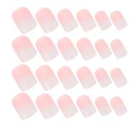 Hohopeti 6 Sets Short Square Press Nails with Pink Gradient Full Coverage False Nails for Women Handcrafted Bridal and Daily Wear Easy Application and Secure Adhesion