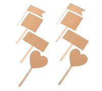 Hohopeti 60pcs Kraft Paper Food Picks for Birthday Cake Decorations Blank Writable Cake Toppers with Sturdy Kraft Paper Party Cupcake Appetizer Labels for Weddings and Celebrations
