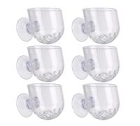 Hohopeti 6PCS Acrylic Fish Tank Food Feeder Cups with Suction Cups for Aquarium Plant Holder, Small Size Worm Feeder Pots Suitable for Fish Tank Decoration and Aquatic Plant Cultivation