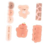 Hohopeti 6pcs Cartoon Bear Hair Clips for Women Cute Barrette Hair Accessories Comfortable Design Suitable for Straight Curly Ponytail Braid Hairstyles
