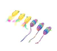 Hohopeti 6pcs Cat Bite-resistant Mouse Interactive Pet Teaser for Indoor Play Stress Relief and Entertainment