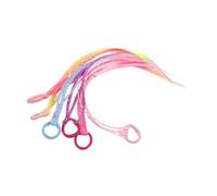 Hohopeti 6pcs Colored Braided Ponytail Extensions for Synthetic Rainbow Hair with Elastic Tie Reusable Vibrant Hair Accessories for Parties Cosplay Daily Wear Self-expression