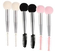Hohopeti 6pcs Double-Head Makeup Sponge Brush Set Eyebrow and Eyelash Applicators for Makeup for Professional and Personal Use