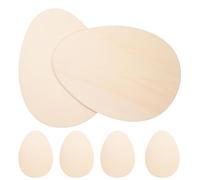 Hohopeti 6pcs Easter Wooden Egg Cutouts DIY Blank Woodcraft Chips Unfinished Egg Shapes for Spring Decorations and Crafting