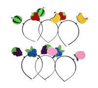 Hohopeti 6pcs Fruit Headbands with Watermelon Grape Blueberry Peach Designs for Party Decorations Photo Shoots Holiday Fun Accessories for All Ages