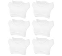 Hohopeti 6Pcs Large White Plush Bear Doll Clothes Set, Replaceable T-Shirts for Stuffed Bears, Reusable Small Doll Costumes Suitable for Decoration and Collectible Accessories