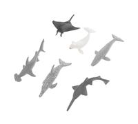 Hohopeti 6pcs Life Model Static Decorative Animal Figurines in Black White Light Grey Realistic Shark Dolphin Whale for Home Decor and Imaginative Play