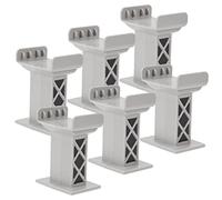 Hohopeti 6Pcs Light Grey Train Bridge Pier Supports Sturdy Replacement for Wooden Train Track Blocks Elevates and Stabilises Railway Sets