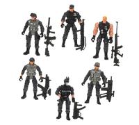 Hohopeti 6Pcs Military Soldier for Articulated Simulation Models with Vivid Details Premium Plastic Educational Plaything for Imaginative and Concentration Training Suitable for Interactive