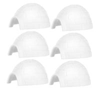 Hohopeti 6Pcs Mini Igloo Model Solid Polar Scene Decorations Educational Figurines for Indoor Outdoor Use Birthday Cake Toppers and Home Ornament