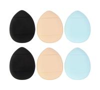 Hohopeti 6Pcs Mini Powder Puff Set, Soft Fingertip Cosmetic Cushion for Loose and Pressed Powder, Portable Multi-Color Makeup Applicator for Face Touch-Up and Foundation