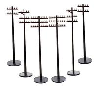 Hohopeti 6pcs Miniature Telegraph Poles Model for Train Model Railway Accessory Made of Abs with Fine Workmanship and Not Easily Deformed, for Micro Landscape and Bonsai Decoration