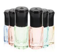 Hohopeti 6Pcs Octagonal Glass Roller Bottles for Oils Portable Refillable Essential Oil Bottles with Steel Balls Travel Perfume Containers for Aromatherapy and Cosmetics