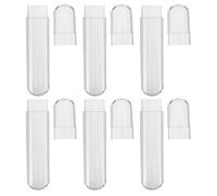 Hohopeti 6Pcs Oval Plastic Lash Tweezer Storage Case with Protective Cap, Eyelash Extensions Tool Organizer Tube for Travel and Salon Use