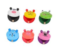 Hohopeti 6pcs Percussion Wooden Castanet Musical Instrument with Bright Colors for Sound Sensitivity Training and Rhythm Practice