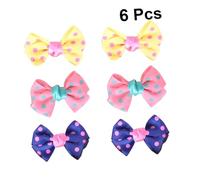 Hohopeti 6Pcs Pet Hair Clips Bowknot Hair Barrette with Dot Pattern for Dogs Puppies to Hold and Style Pet Fur Random Colors Random Color