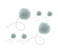 Hohopeti 6pcs Plush Cat Dangling Balls with Bell for Cat Scratching Posts Interactive Indoor Kitten Play in Light Green Soft Replacement for Tree Tower Exercise and Chase