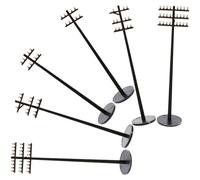 Hohopeti 6pcs Scale for DIY Micro Landscape Sand Table Decor Small Telegraph Poles for Train Scene Layout and Dollhouse Decoration