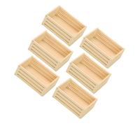 Hohopeti 6pcs Scale Tiny Plastic Crates for Kitchen Supermarket Shelves and Scenes Authentic Mini Dollhouse Accessories