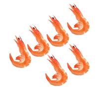 Hohopeti 6pcs Shrimp Prop Artificial Shrimp Model Realistic Food Model Pvc Material Lifelike Design Bright Orange Color Not Easy to Wear Or Tear Exhibition and Hotels Display Decoration