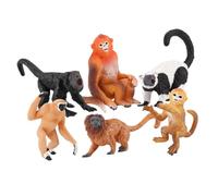 Hohopeti 6PCS Solid Static Golden Monkey Animal Models PVC Educational Science Desktop Decorations for Boys