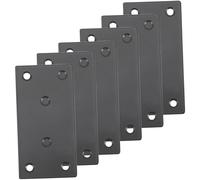 Hohopeti 6pcs Stainless Steel Flat Straight Corner Brace Bracket Mending Plate for Furniture Repair Black Shelf Support Heavy Duty