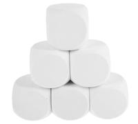 Hohopeti 6pcs White Eva Foam Dice for DIY Painting and Crafting Write Dice for Math Teaching Supplies for Artistic Expression and Skill Building