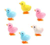 Hohopeti 6Pcs Wind Up for Plush Clockwork Chickens with Jumping and Walking Function Small Compact Educational Chicken for Mixed Colors Easter Basket Fillers and Boredom Busters