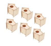 Hohopeti 6pcs Wooden DIY Bird House Kit for Paintable Unfinished Craft Birdhouses with Easy Assembly and Hanging Twine Creative Woodcraft for Outdoor Garden Decoration and Nature